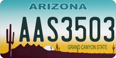 AZ license plate AAS3503