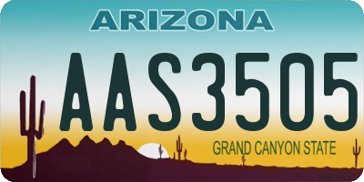 AZ license plate AAS3505