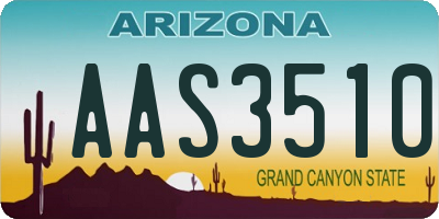 AZ license plate AAS3510