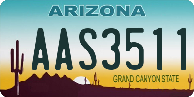 AZ license plate AAS3511