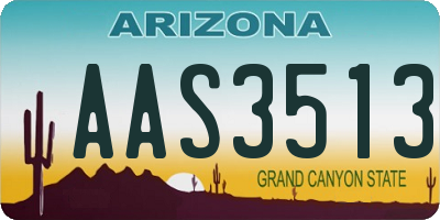 AZ license plate AAS3513