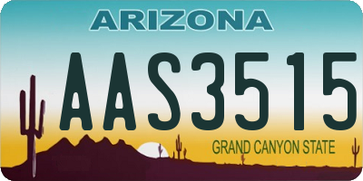 AZ license plate AAS3515