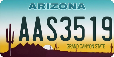 AZ license plate AAS3519