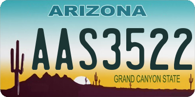 AZ license plate AAS3522