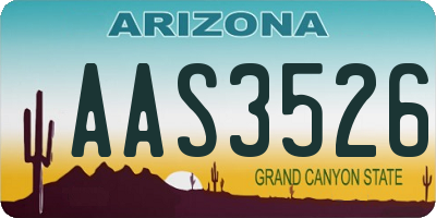 AZ license plate AAS3526