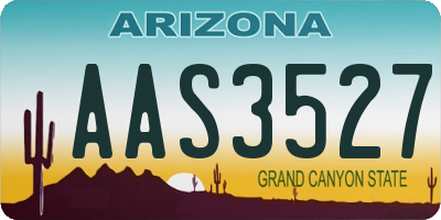 AZ license plate AAS3527