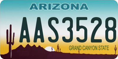 AZ license plate AAS3528