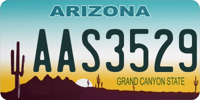 AZ license plate AAS3529