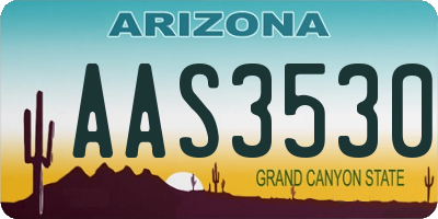 AZ license plate AAS3530