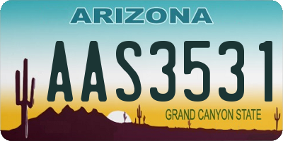 AZ license plate AAS3531