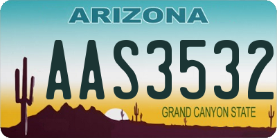 AZ license plate AAS3532