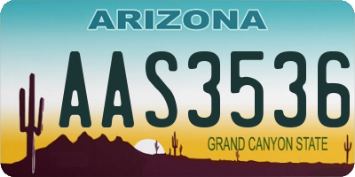 AZ license plate AAS3536