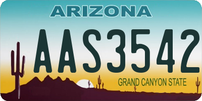 AZ license plate AAS3542