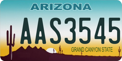 AZ license plate AAS3545