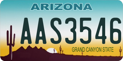 AZ license plate AAS3546