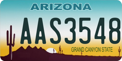 AZ license plate AAS3548
