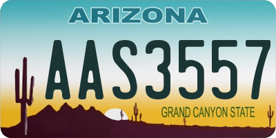 AZ license plate AAS3557