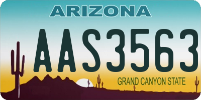 AZ license plate AAS3563