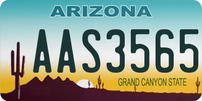 AZ license plate AAS3565