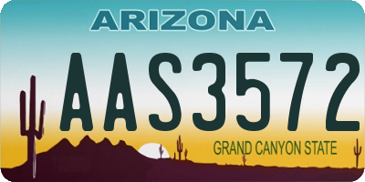 AZ license plate AAS3572