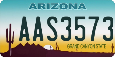 AZ license plate AAS3573