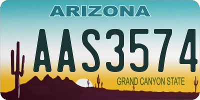 AZ license plate AAS3574