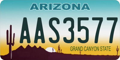 AZ license plate AAS3577