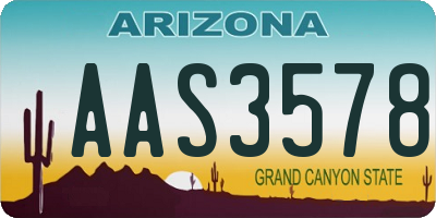 AZ license plate AAS3578