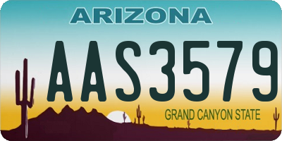 AZ license plate AAS3579