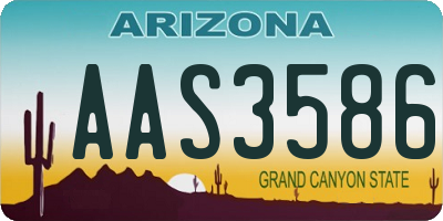 AZ license plate AAS3586