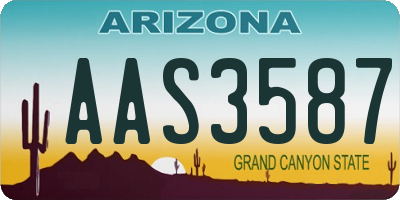 AZ license plate AAS3587