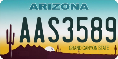 AZ license plate AAS3589