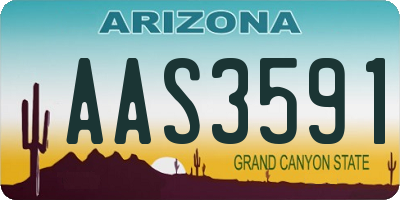 AZ license plate AAS3591