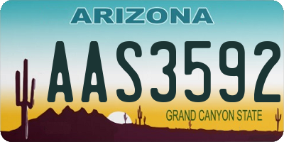 AZ license plate AAS3592