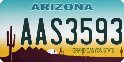 AZ license plate AAS3593