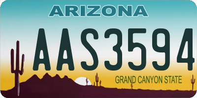 AZ license plate AAS3594