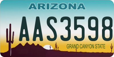 AZ license plate AAS3598