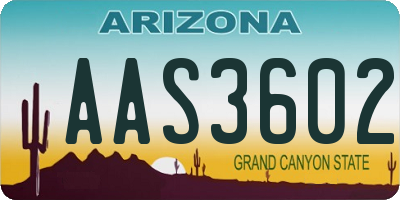 AZ license plate AAS3602