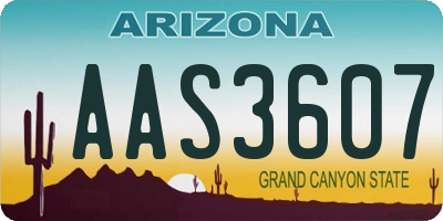 AZ license plate AAS3607