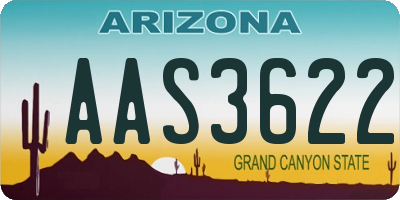 AZ license plate AAS3622