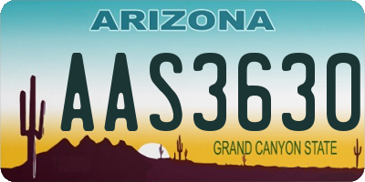 AZ license plate AAS3630
