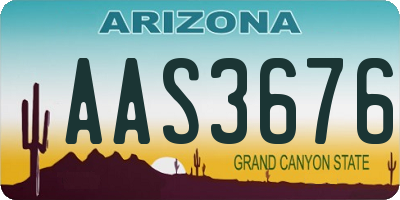 AZ license plate AAS3676