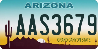 AZ license plate AAS3679