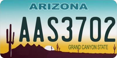 AZ license plate AAS3702