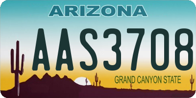 AZ license plate AAS3708