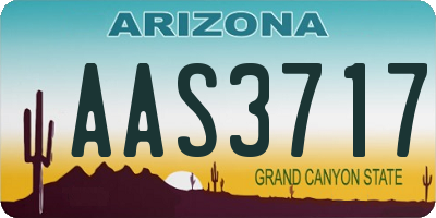 AZ license plate AAS3717