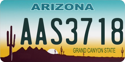 AZ license plate AAS3718