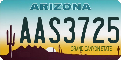 AZ license plate AAS3725