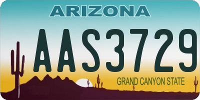 AZ license plate AAS3729