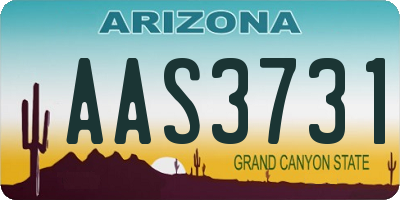 AZ license plate AAS3731